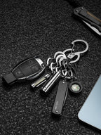 KeyUnity Stainless Steel Carabiner Mini Clips, Key Holder Organizer Keychain for Keys, Flashlight, Folding Knife & Whistles