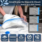 Vacuum Sealing Bags for Clothing Travel,Space Saver Vacuum Storage Bags with Wireless Air Pump (9 Combo Bags+Electric Pump)