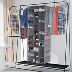 Libeder 30 Section Hanging Shoe Organizer for Closet, Hanging Closet Organizers with 6 Side Mesh Pockets, Shoe Storage Hangin