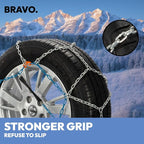 Snow Chains for Cars, SUVs & Pickup Trucks – Quick Fit, Easy Installation, Reusable Universal Tire Chains for Winter Emergenc