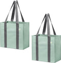 VENO 2-4 Pack Reusable Grocery shopping Bags, Medium Tote Bag w/Handle Hard Bottom, Heavy Duty, Foldable Carrier