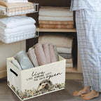 Rustic Hedgehog Storage Bins & Boxes with Handles, Farmhouse Hedgehog Foldable Basket for Organizing, Live Like Someone Left 