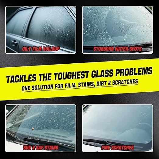 Cerium Oxide Glass Polishing Kit - Remove Scratches, Water Spots & Restore Clarity | Windshield Scratch Remover with Polish & Sealant | Complete DIY Kit