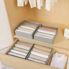 4 Packs Wardrobe Clothes Organizer,5 Grids Washable Portable Closet Organizer Storage Box Foldable Closet Drawer Organizer fo