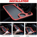 eing Bling Auto Steering Wheel Desk, Laptop,Tablet, Notebook Car Travel Table, Food Eating Hook On Steering Wheel Tray, for Constant Travelers, Fits Most Vehicles Steering Wheels,Red