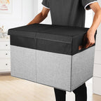 Gowee Large Toy Storage Box with Lid, Sturdy Toys Storage Chest Bin Organizer Basket with Dividers for Kids, Boys, Girls, Nur