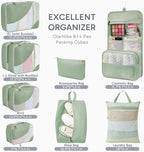 10 Set Packing Cubes for Travel, Gifts for Women Mom,Anti-Tearing Suitcase Organizer for Luggage with Shoe & Hanging Toiletry