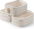3-Pcs Shelf Baskets for Organizing, Closet Organizer Bins, Small Woven Baskets, Rope Toy Basket, Storage Basket for Shelves, 
