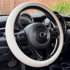 PINCTROT Nappa Leather Steering Wheel Cover, Slim Fit No Bulk Design, One Piece Leather with Breathable Perforation, Fit Like