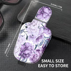 Leather Magnetic Sunglass Holder for Car Sun Visor, Cute Eyeglass Ticket Card Hanger Clip, Universal Auto Interior Accessories for SUV Pickup Truck Purple Floral