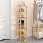 MHXW SXPN Bamboo Free Standing Shoe Rack Shelf Multi Tier Tall Wooden Stackable Shoes Rack Organizer for Closet Front Door En