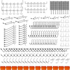 C&T 278 Piece Pegboard Hooks Assortment Kit, Pegboard Accessories Organizer Set with Bins, 1/8 and 1/4 in pegboard Hooks, for