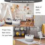COMFY-HOMI Cotton Rope Woven Basket with Handles for Shelves,Toys,Book, Cloth Storage Baskets Bin for Organizing-13.5"x11"x9.