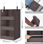 GRANNY SAYS 3-Shelf Closet Organizers and Storage, Foldable Hanging Closet Organizer, Hanging Closet Shelves with 2 Metal Hoo