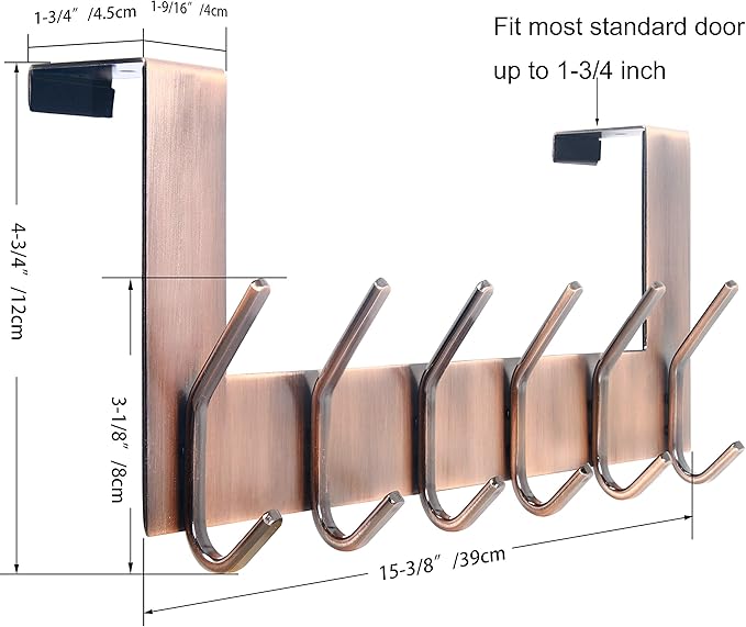 WEBI Over The Door Hooks for Hanging,Door Hanger,Over The Door Towel Rack,Over Door Coat Rack for Hanging Clothes,Towels,Anti