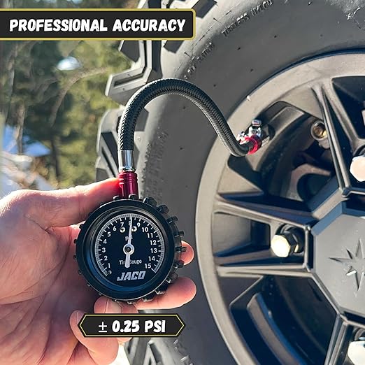 JACO ElitePro-X Low Pressure Tire Gauge with Lightning Chuck (0-15 PSI)