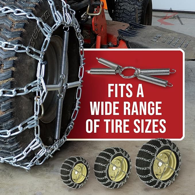 The ROP Shop Set of 2 Tire Chain Tensioners Universal for ATV/UTV, Lawn & Garden Tractors, Snow Blowers. Fits 13x5x6 to 29x12