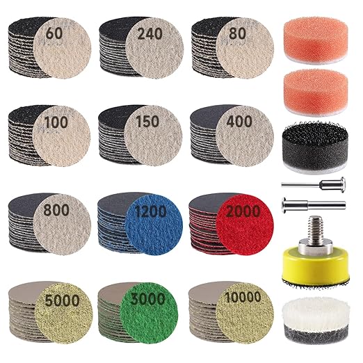 188 PCS 1 Inch Sanding Discs, GOH DODD Hook and Loop 60 to 10000 Grit Wet Dry Sandpaper Micro Sand Paper with 1/8" 1/4" Shank, Backing Pad, Polishing Pads, Foam Pads for Auto Metal Glass Resin Wood