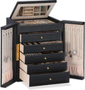 Dajasan Large Jewelry Organizer Box with 5 Drawers, Jewelry Box for Women, 6-Tier Jewelry Storage Organizer with Mirror for N