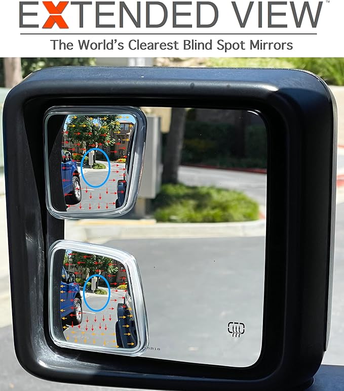 Custom Blind Spot Mirrors- Compatible with 2020-Present Jeep Gladiator | blind spot mirrors compatible with Jeep Gladiator JT| NXTGEN Extended View Blind Spot Mirrors - 2 Piece Set (Left & Right)