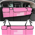 Turcee Car Trunk Organizer,Large Capacity Car Storage Organizer with US Flag Design,Hanging Foldable Car Organizers and Storag