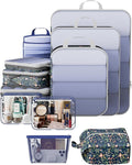 Veken 11 Set Compression Packing Cubes for Travel Essentials,Compressible Expandable Large Luggage Suitcase Organizer Bags fo