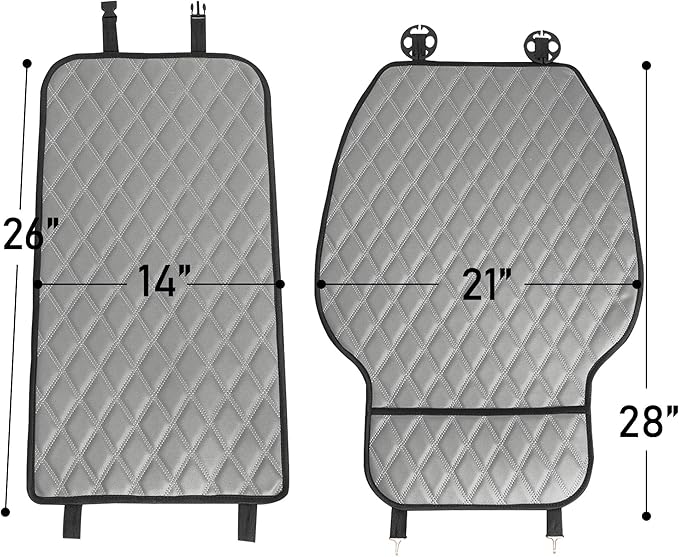 FH Group Car Seat Cushion – Faux Leather Single Front Seat Cover with Front Pockets, Airbag Compatible, Universal Fit Car Sea