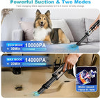 Car Vacuum, Handheld Vacuum Cordless with 14000PA Powerful Suction with LED Light, Air Duster 2-in-1,Low Noise Rechargeable P