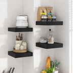 Axeman Square Floating Shelves for Wall, 8" W x 8" D x 1.4" H Rustic Wooden Wall Shelves, 4 Pack Wall Mounted Floating Shelf 