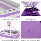 HomeHacks 2 Pack Large Laundry Baskets, Waterproof, Freestanding Laundry Hampers, Collapsible Clothes Hamper with Reinforced 