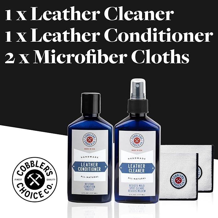 Cobbler's Choice Leather Cleaner, Conditioner, and 2x Polishing Cloth