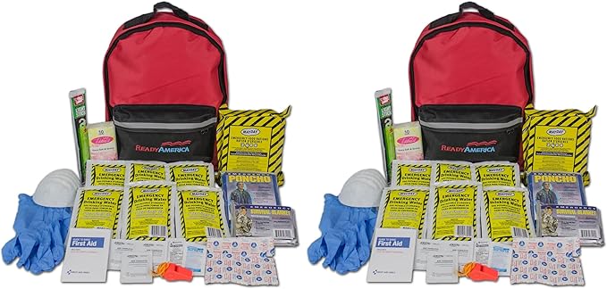 Ready America 70180 72 Hour Emergency Kit, 1-Person, 3-Day Backpack, Includes First Aid Kit, Survival Blanket, Emergency Food