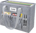 abcxgood Desktop File Organizer Box,Collapsible Hanging Filing Box,Home Office Document Storage Organizer with Front Pocket a