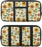 Car Sun Visor Organizer,Sunflower Theme Multi-Pocket Visor Organizer Storage Pouch with Double Zippers Document Holder for Insurance, Pen, Chapstick