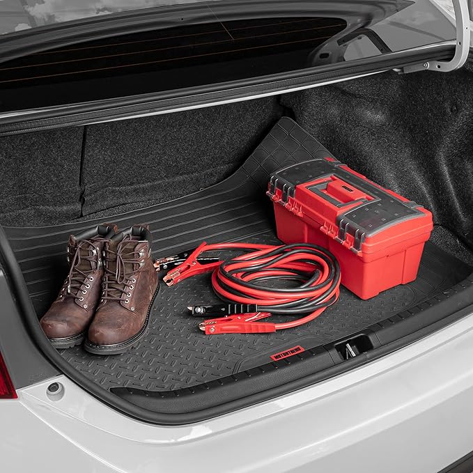 Motor Trend FlexTough Defender Floor Mats for Cars & TrunkShield Trunk Mat Set, Next-Gen Deep Dish Heavy Duty Car All Weather, Rubber Set Auto Truck Van SUV B09VYBHPDK