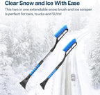 MMOBIEL Snow Brush and Ice Scraper for Car Windshield Essential Automotive Exterior Accessory, Winter Car Gadget – Detachable Universal Vehicle Snow Scraper – Durable Ergonomic Grip – Blue