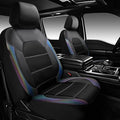 CAR PASS Leather Car Seat Covers Front Seats only, with Air Mesh Front Seat Covers Breathable, Cool Automotive Seat Covers 2 