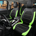 CAR PASS Luminous Green Leather seat Covers Universal Sport car seat Cover, 5mm Composite Sponge Inside, Airbag Compatible fi