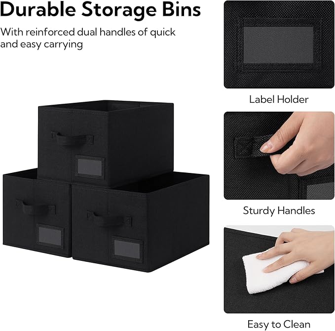 GRANNY SAYS Shelf Storage Bins, Fabric Storage Baskets for Closet and Clothes, Collapsible Storage Boxes with Handles, Decora