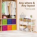 9 Cube Storage Organizer with Shelf Back to School Boxes 11 Inch Toy Storage Bins Closet Organizers Drawers Fabric Dresser fo