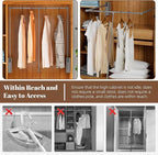 Nisorpa Pull Down Closet Rod, Adjustable 35-47 Inch Aluminium Soft-Close Wardrobe Lift Rail Organizer for Hanging Clothes, Tw