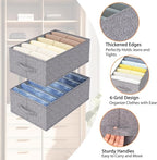 Fixwal 4pcs Wardrobe Clothes Organizer with Board Closet Organizers and Storage 6 Grids Divider Organizers Compartment Storag