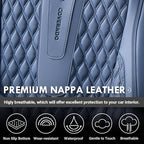 Coverado Car Seat Covers Full Set, Nappa Leather Seat Covers for Car, Waterproof Car Seat Protector with Lumbar Support, Auto