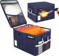 TOMKID 5200°F Fireproof Document Box, Fire Important Document Organizer with Lock, Upgraded Heat Insulated Filing Storage Cab