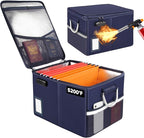 TOMKID 5200°F Fireproof Document Box, Fire Important Document Organizer with Lock, Upgraded Heat Insulated Filing Storage Cab