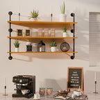 Industrial Pipe Shelving Shelf Rustic Wood Wall Shelves Industrial Floating Shelves for Wall 48 Inch Farmhouse Bookshelf Pipe