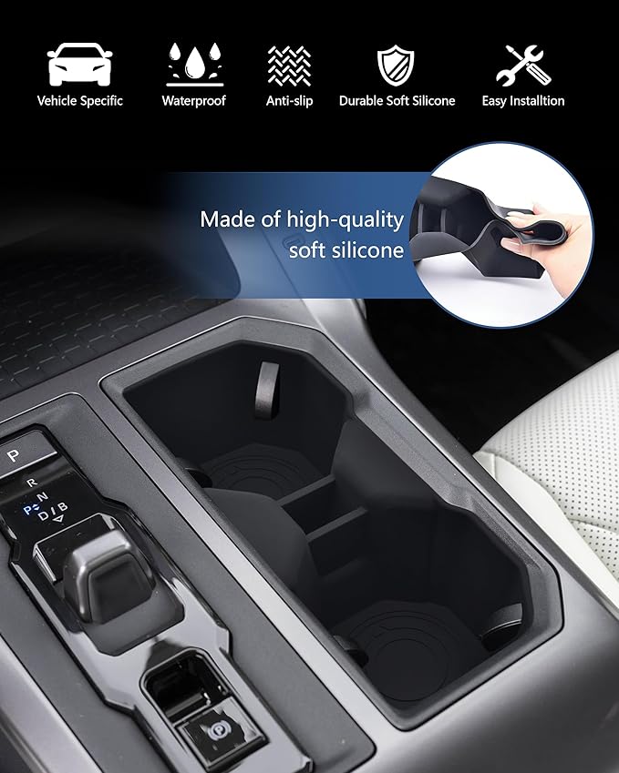 Cup Holder Inserts for Toyota Rav4 2026 Accessories, Non-Slip Silicone Center Console Protector Organizer to Prevent Spills & Scratches for Rav4 Interior Accessories