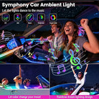 Dream Color Acrylic Interior Car Ambient Light Kit, Bphuny 30 in 1 593 LEDs Fiber Optic Multiple Modes Decoration Atmosphere Lights with Music Dynamic Rainbow Rhythm, RGB Neon Lights for All Cars