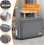DocSafe Fireproof Document Box with Lock＆Shoulder Strap,Hard Case File Organizer with Accordion File Folder,Multi-Layer Porta