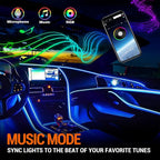 Interior Car LED Strip Lights, RGB 8-in-1 16 Million Colors Ambient Lighting Kit with 400 inches Fiber Optic Wireless APP & Remote Control Music Sync